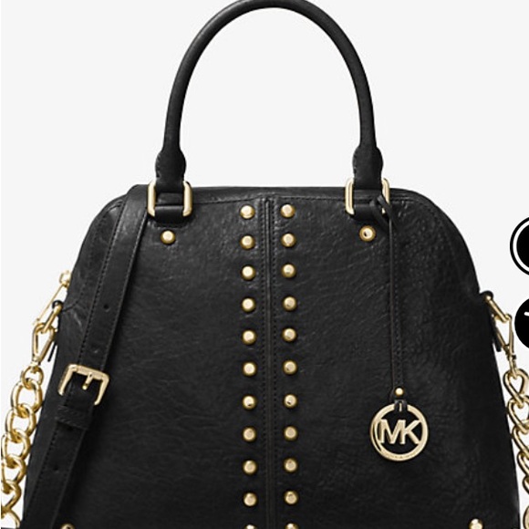 Michael Kors Black Satchel with Gold Studs - Picture 1 of 6
